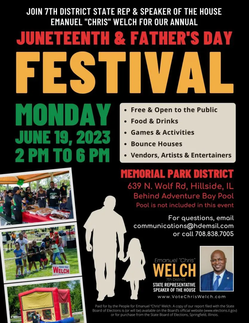 Mark your calendars because we've got a whole line-up of fun at the Speaker's Annual Juneteenth and Father's Day Festival on June 19th! Join us for the best BBQ ever, games, performances, and more.