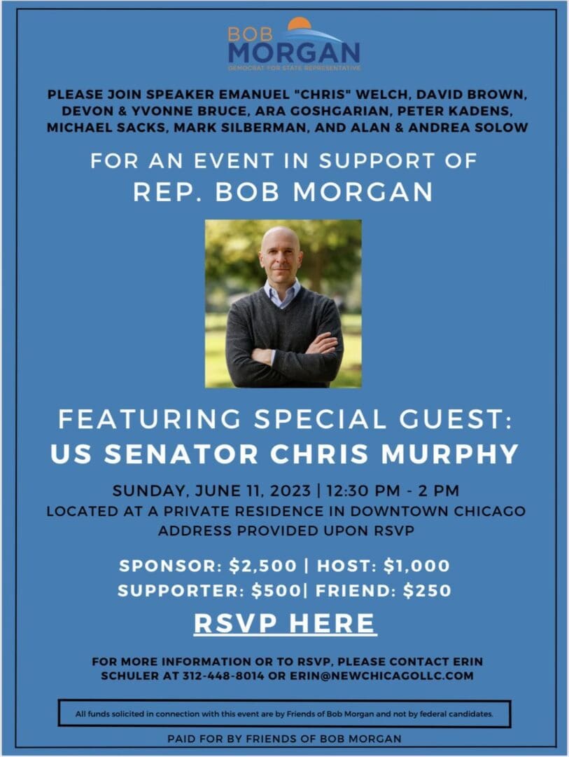 Please join us for a celebration in support of Rep. Bob Morgan. With special guest, U.S. Senator Chris Murphy. RSVP today to save your spot.