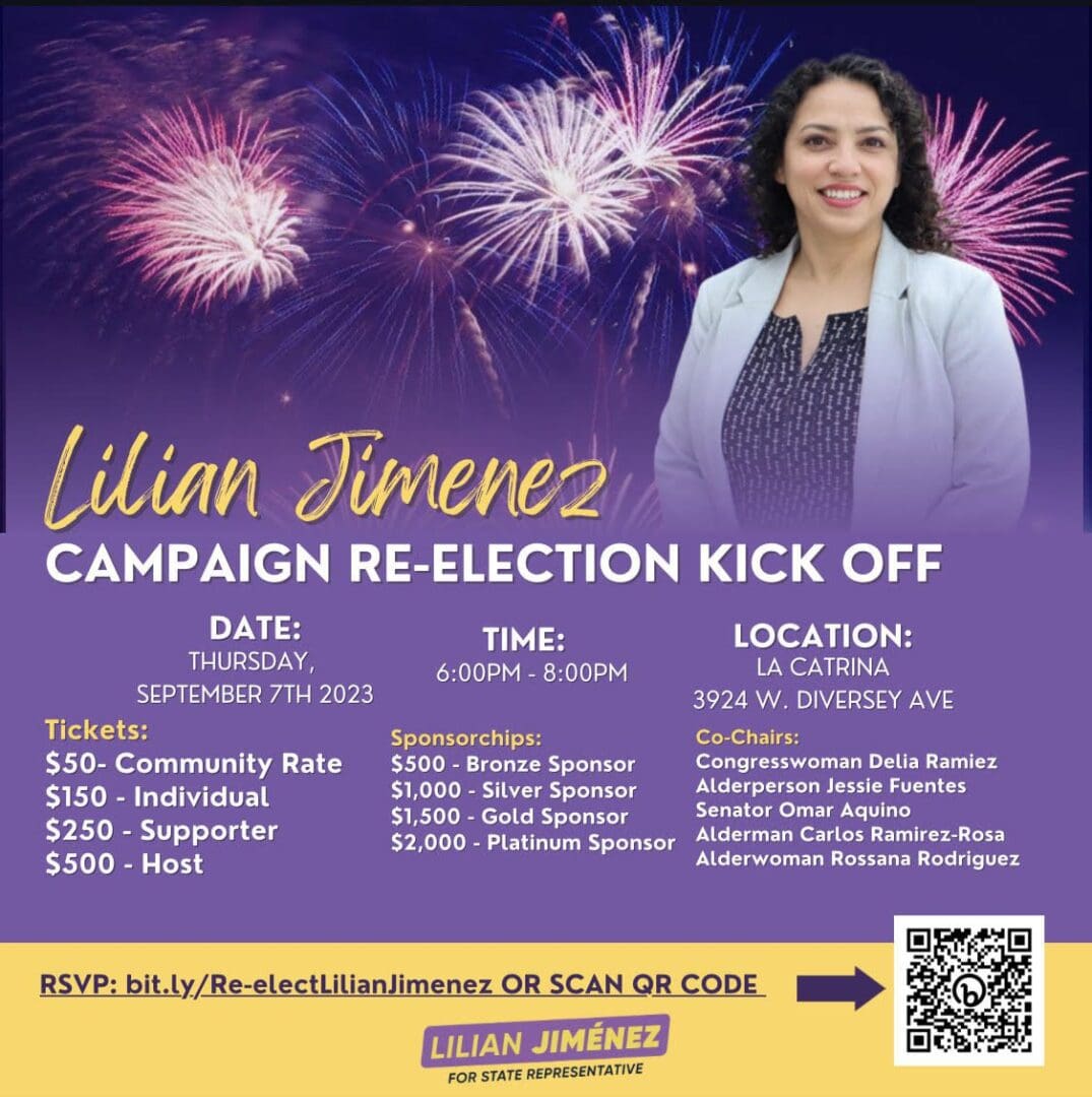 Help send Rep. Lilian Jimenez back to the House! Join her for a Campaign Re-election Kick Off on September 7 at La Catrina. RSVP today.