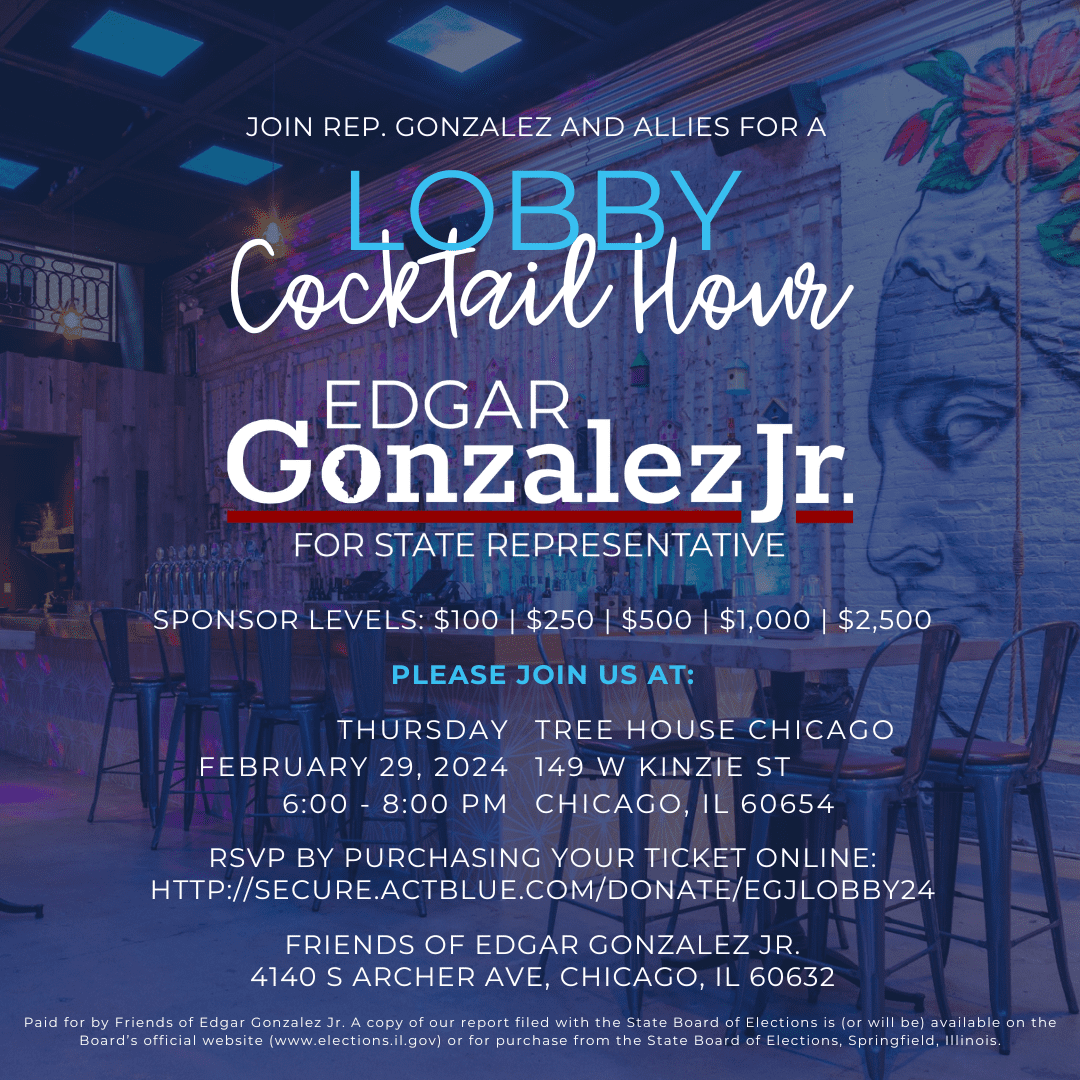 Join Rep. Edgar Gonzalez and friends for a cocktail hour at Tree House on Thursday, February 29.