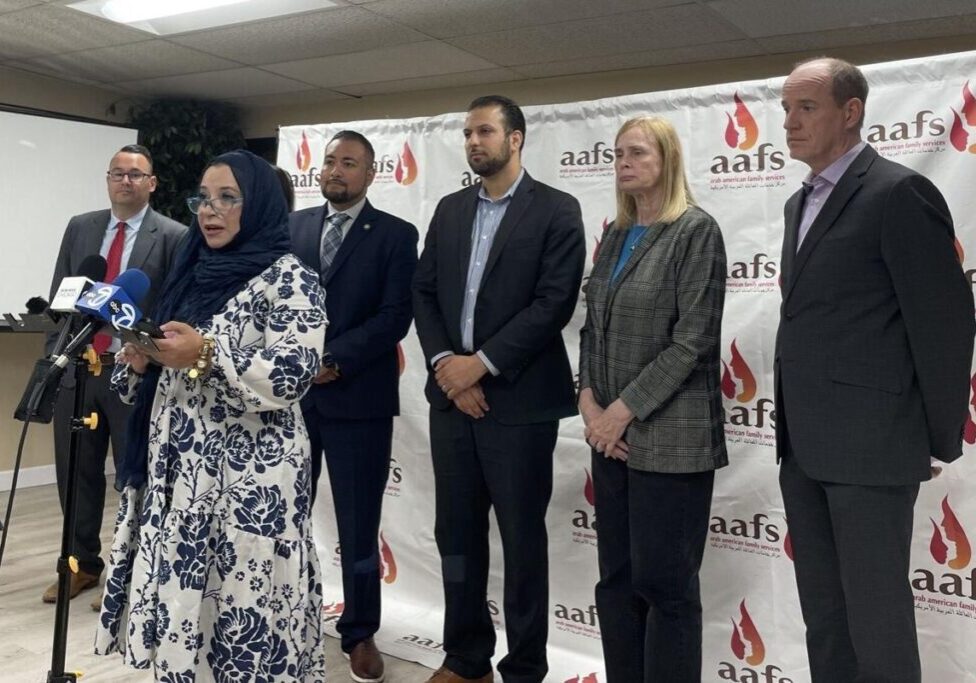 Itedal Shalabi, leader of the nonprofit Arab American Family Services, celebrates the addition of a the Middle Eastern and North African catagory for census data in Illinois. (Hank Sanders/Daily Southtown)